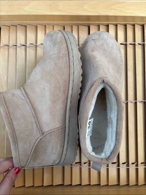 Kids Cozy Slip-On Winter Boots in Light Brown